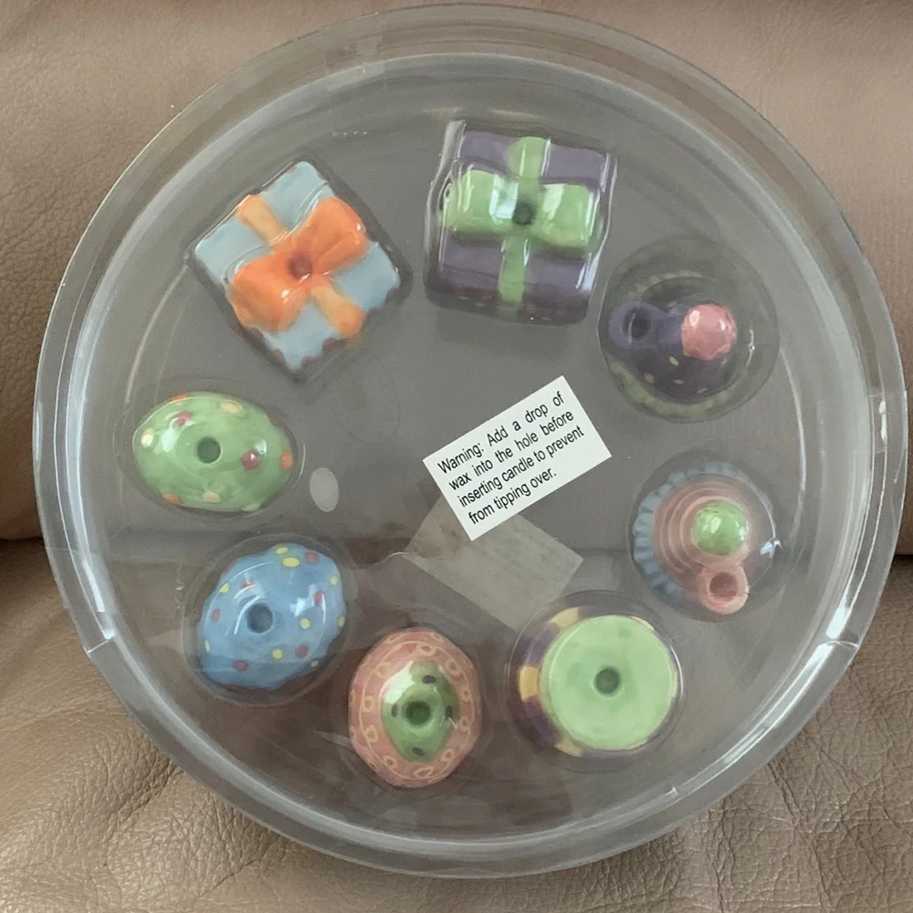 Colorful Birthday Candleholders Set of 8